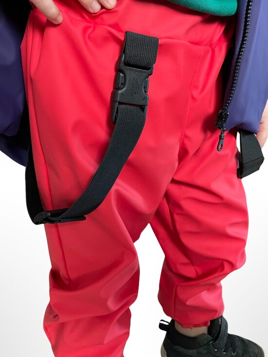 Divpusējas Lietus bikses ar kokvilnas oderi. Sarkanas