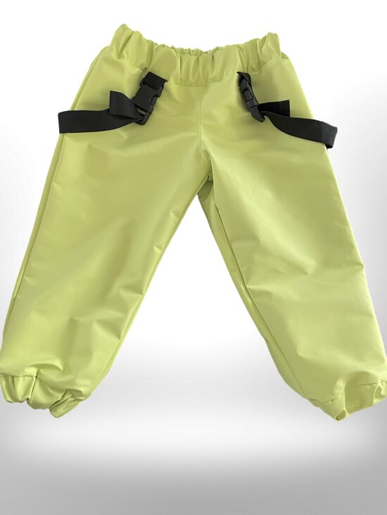 Starpsezonu Lietus bikses ar kokvilnas oderi. Zaļas