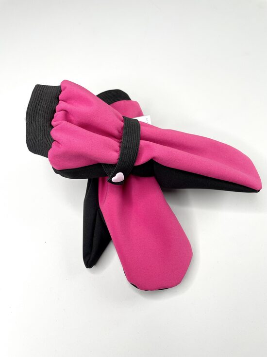 Softshell starpsezonu cimdi Rozā ar melnu. Garie