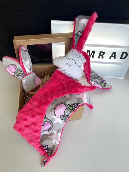 Mīļlupatiņa ar graužamriņķi zilonēns ar rozā